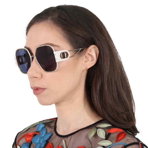 🕶️ New Dior 30MONTAIGNE S5U B6B0 Sunglasses - Shiny Gold/Ivory Frame - Picture 4 of 12